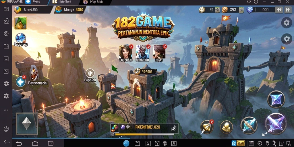 Screenshot gameplay 182GAME menampilkan aksi pertahanan menara yang seru.