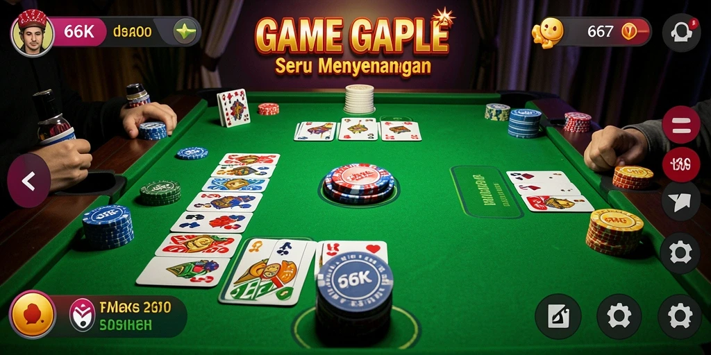 Tampilan gameplay seru dari game Gaple 66K.