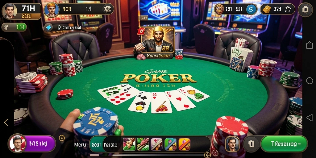 Tampilan screenshot game Poker yang mendebarkan di 71H.