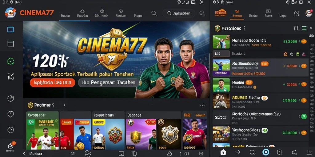 Tampilan gameplay taruhan olahraga di CINEMA77.