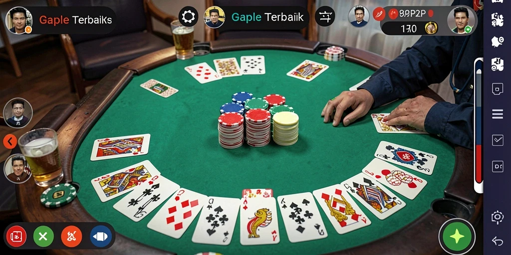 Tampilan screenshot HARAPJP menampilkan keasyikan bermain Gaple.