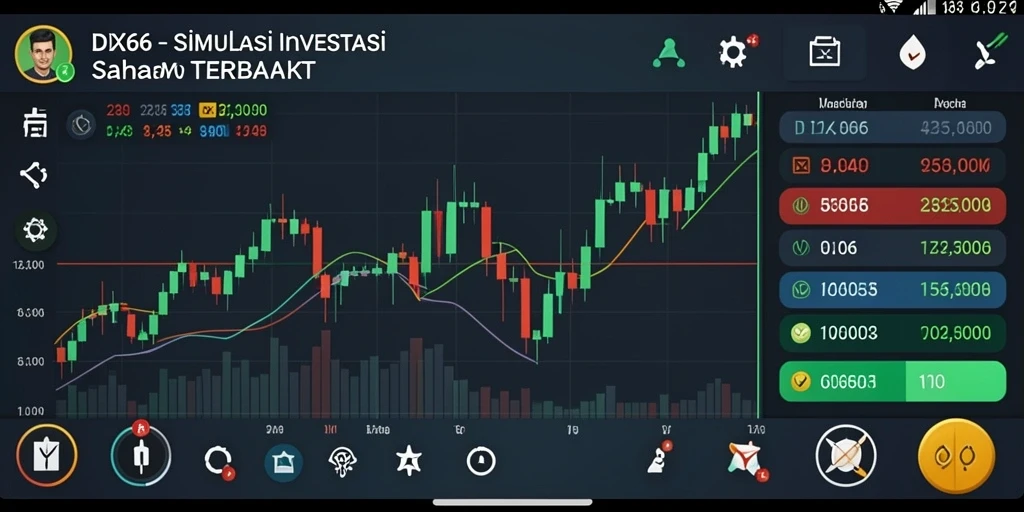 Gameplay simulasi investasi saham yang realistis di IDX66.