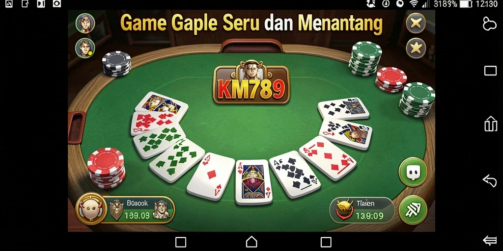 Tampak gameplay seru Gaple di KM789 dengan teman-teman.