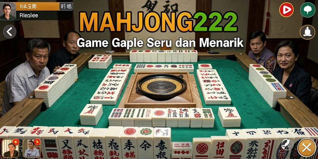 Tampilan gameplay seru dari MAHJONG222 dengan kartu Gaple.