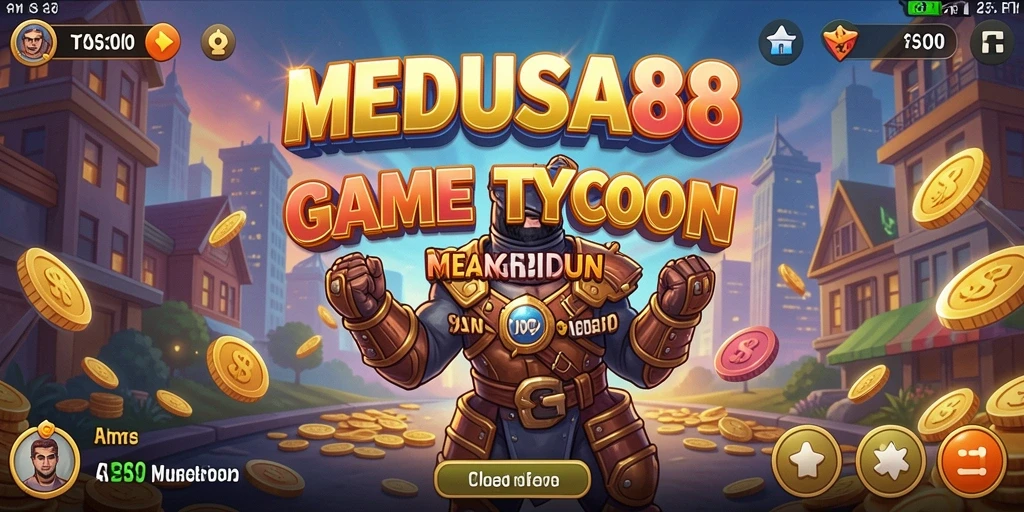 Screenshot MEDUSA88 menampilkan gameplay Tycoon yang menarik.