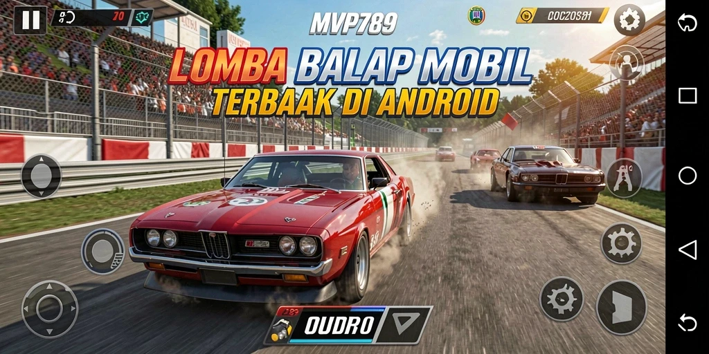 Tampilan gameplay balap mobil yang seru dan menegangkan.