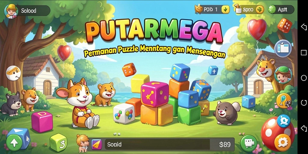 Tampilan gameplay PUTARMEGA menampilkan tantangan puzzle yang seru.