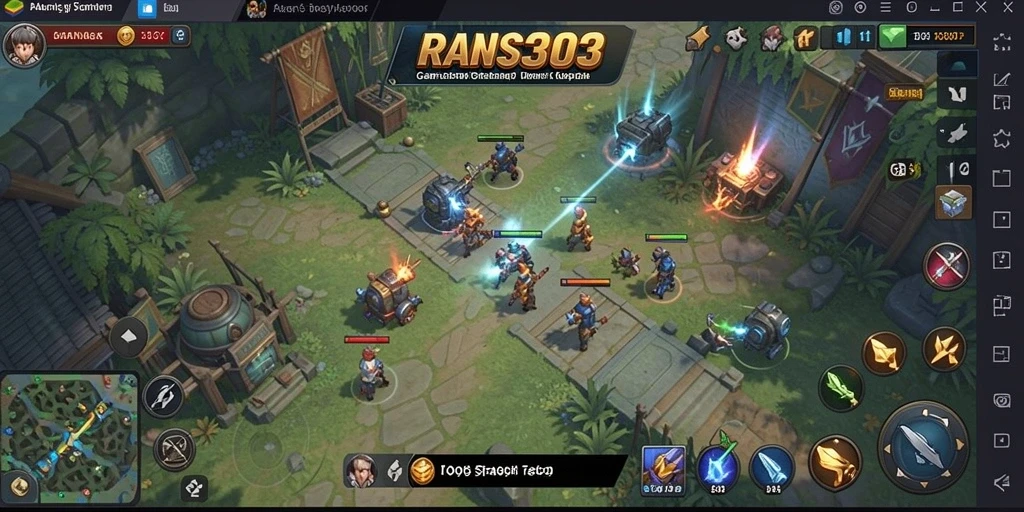 Screenshot utama RANS303 menampilkan pertempuran strategis yang seru.