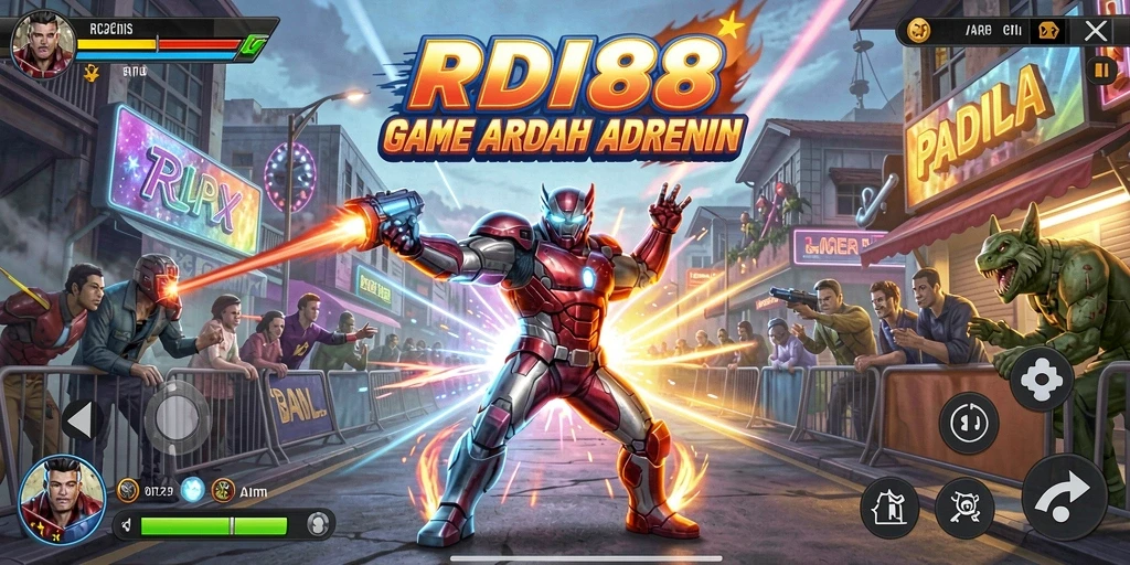 Screenshot utama RDI88 yang menunjukkan gameplay seru dan menantang.