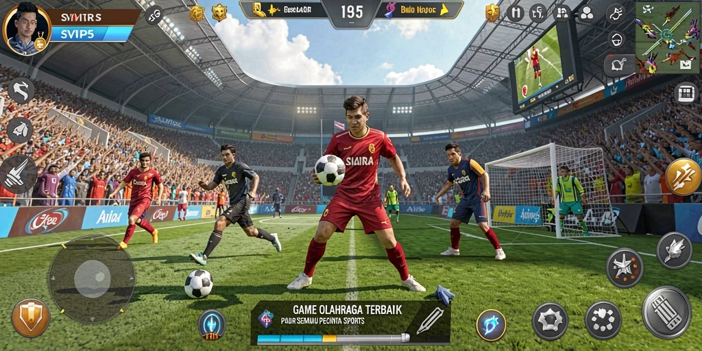 Tampilan gameplay SVIP5 yang dinamis dan menarik di arena olahraga.