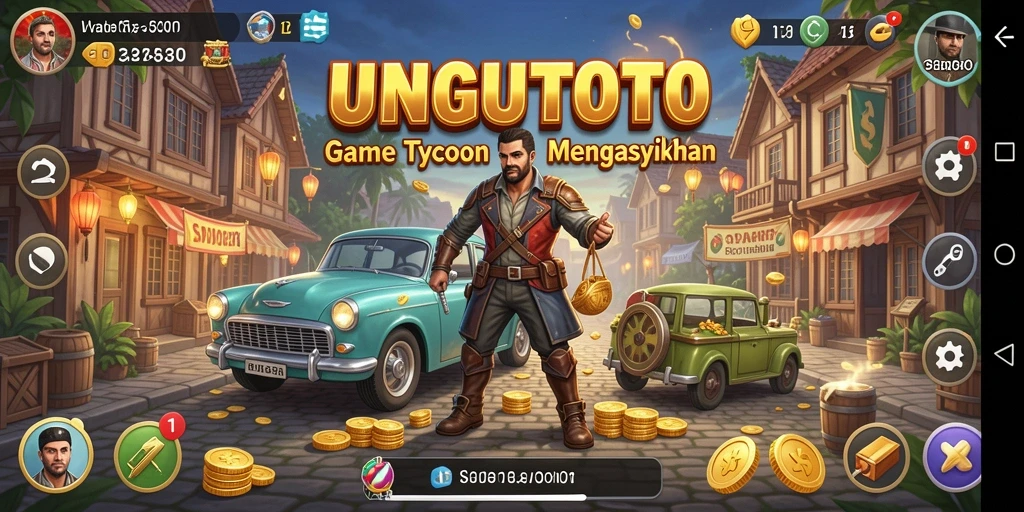 Tampilan gameplay seru dalam UNGUTOTO dengan elemen Tycoon yang menarik.